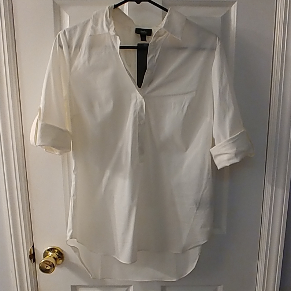White Collar Pullover half button shirt